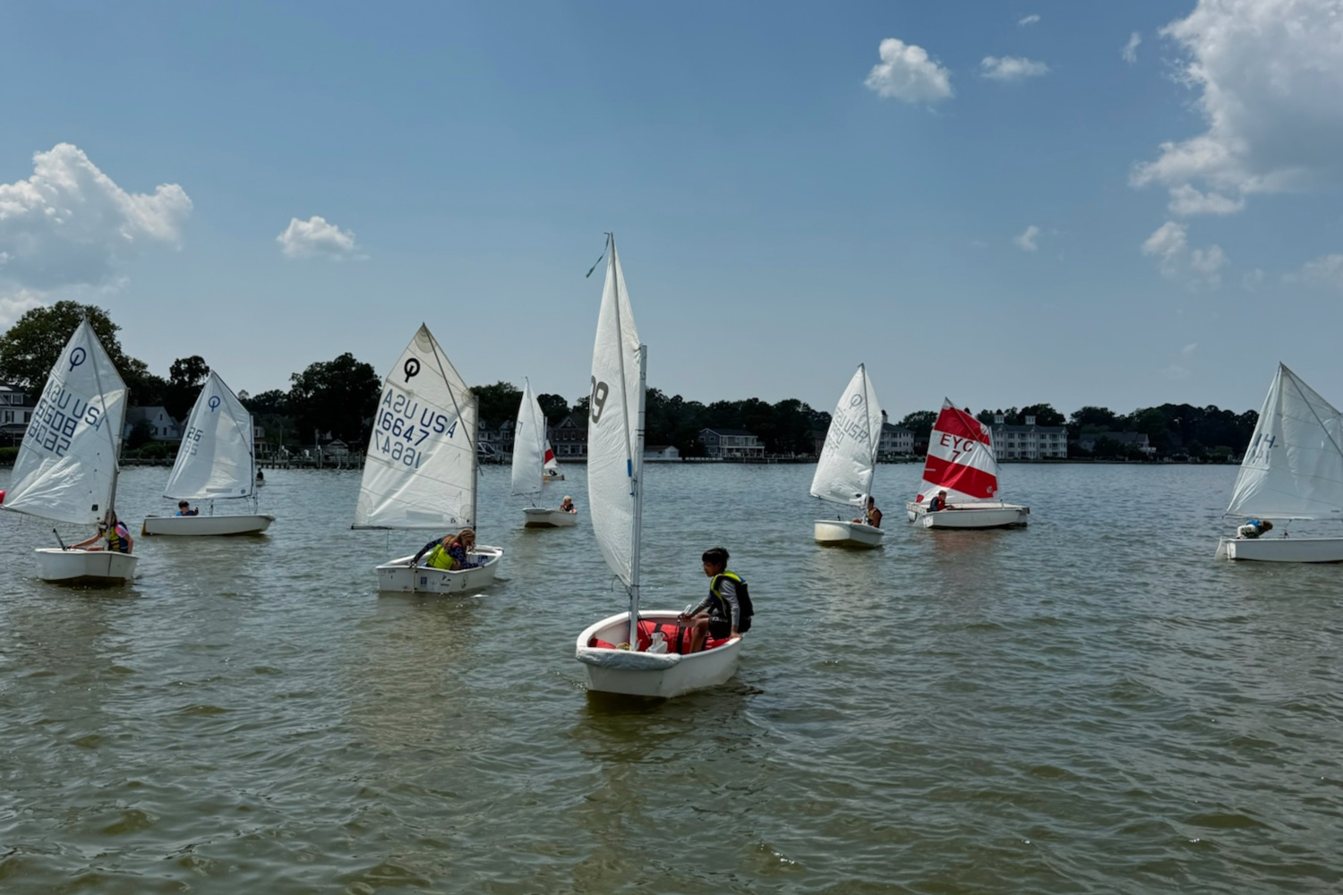 Youngsters learning to sail